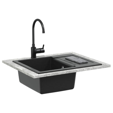 Vidaxl wasbak zwart 620 x 500 mm 80% kwarts en 20% hars