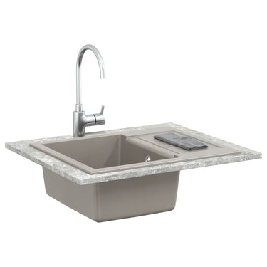 Vidaxl wasbak grijs 620 x 500 mm 80% kwarts en 20% hars