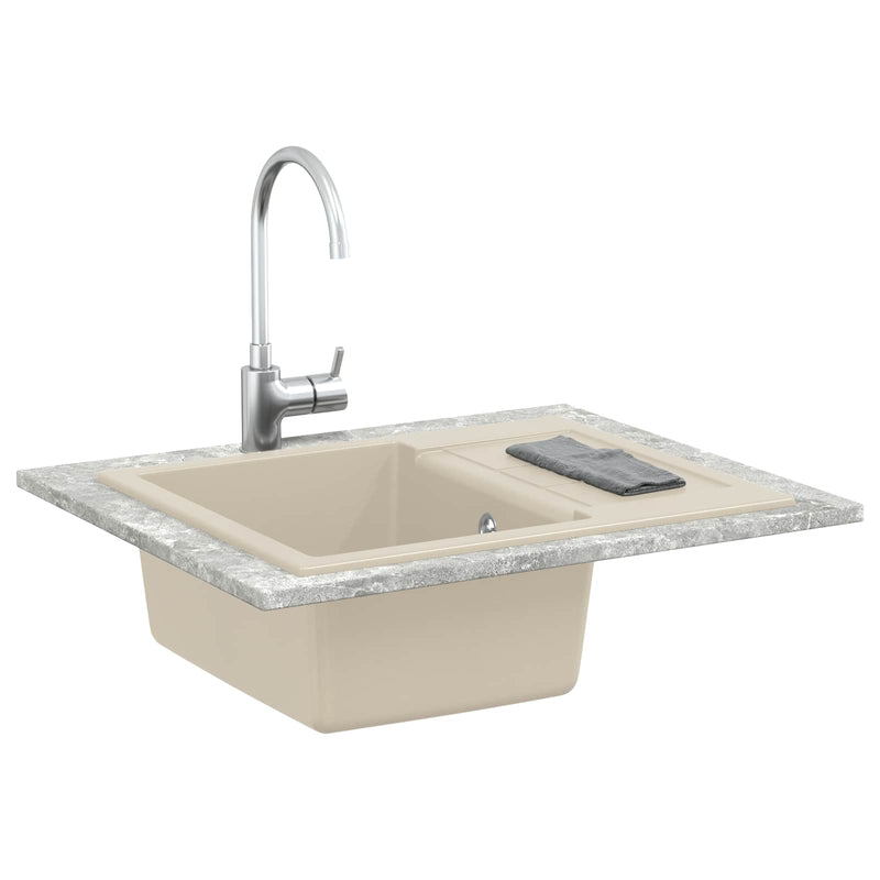 Load image into Gallery viewer, Vidaxl wasbak beige 620 x 500 mm 80% kwarts en 20% hars
