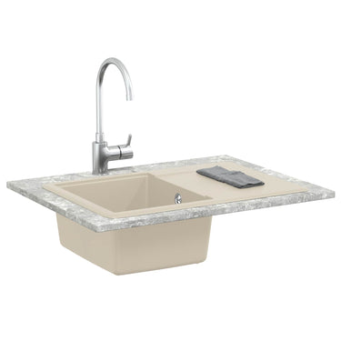 Vidaxl wasbak beige 670 x 460 mm 80% kwarts en 20% hars