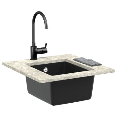 Vidaxl wasbak zwart 370 x 460 mm 80% kwarts en 20% hars
