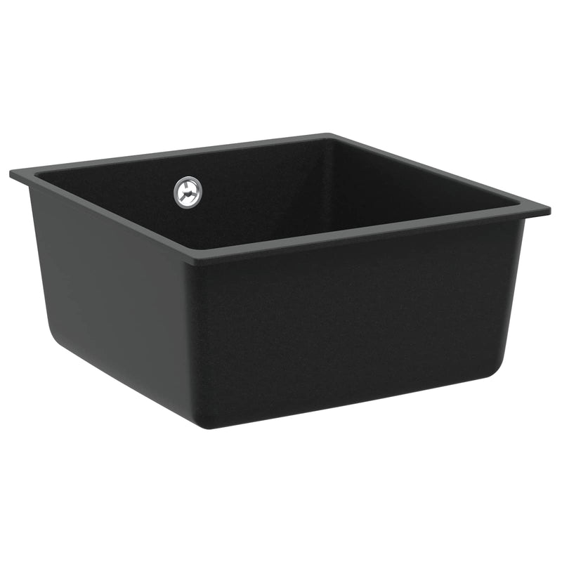 Load image into Gallery viewer, Vidaxl wasbak zwart 430 x 460 mm 80% kwarts en 20% hars
