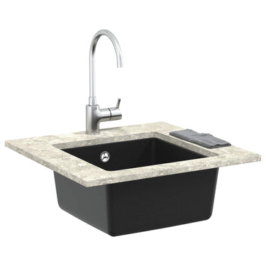 Vidaxl wasbak zwart 430 x 460 mm 80% kwarts en 20% hars