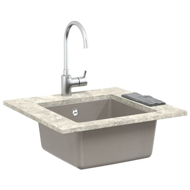 Vidaxl wasbak grijs 430 x 460 mm 80% kwarts en 20% hars