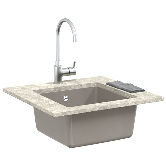 Vidaxl wasbak grijs 430 x 460 mm 80% kwarts en 20% hars
