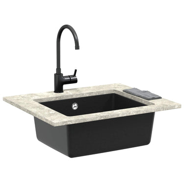 Vidaxl wasbak zwart 530 x 460 mm 80% kwarts en 20% hars