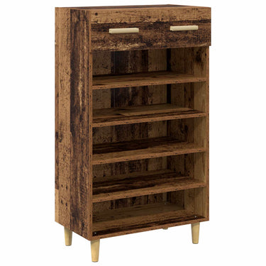 Vidaxl schoenenkast met lade oudhout 60 x 35 x 105 cm bewerkt hout