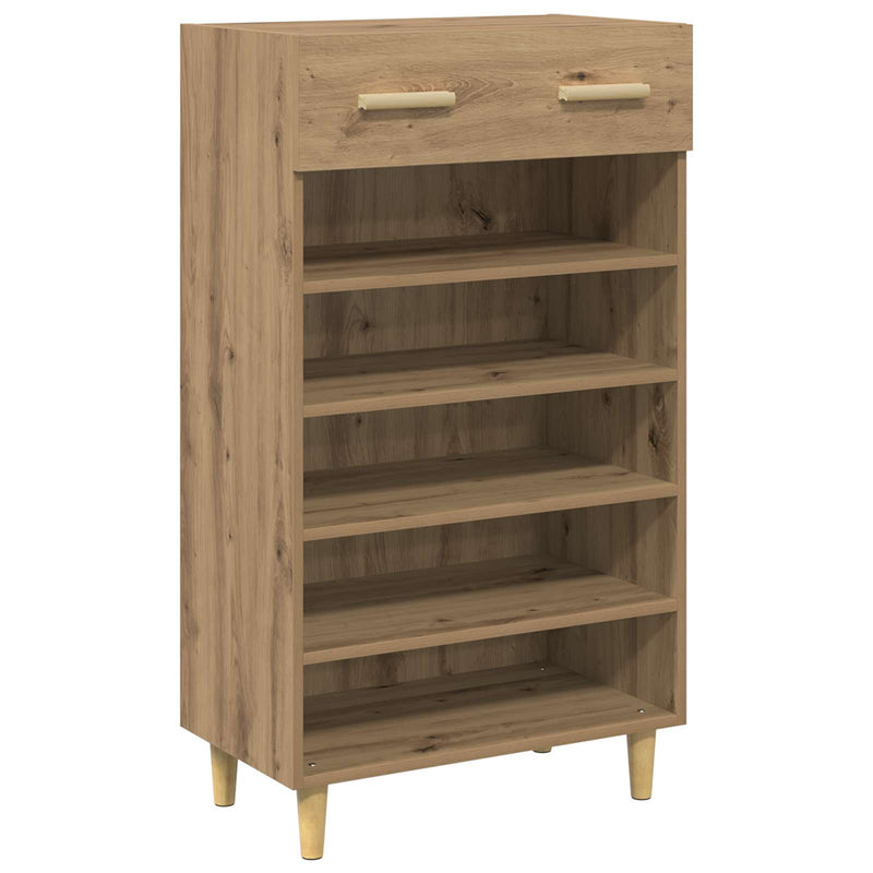 Load image into Gallery viewer, Vidaxl schoenenkast ambachtelijk eiken 60 x 35 x 105 cm bewerkt hout
