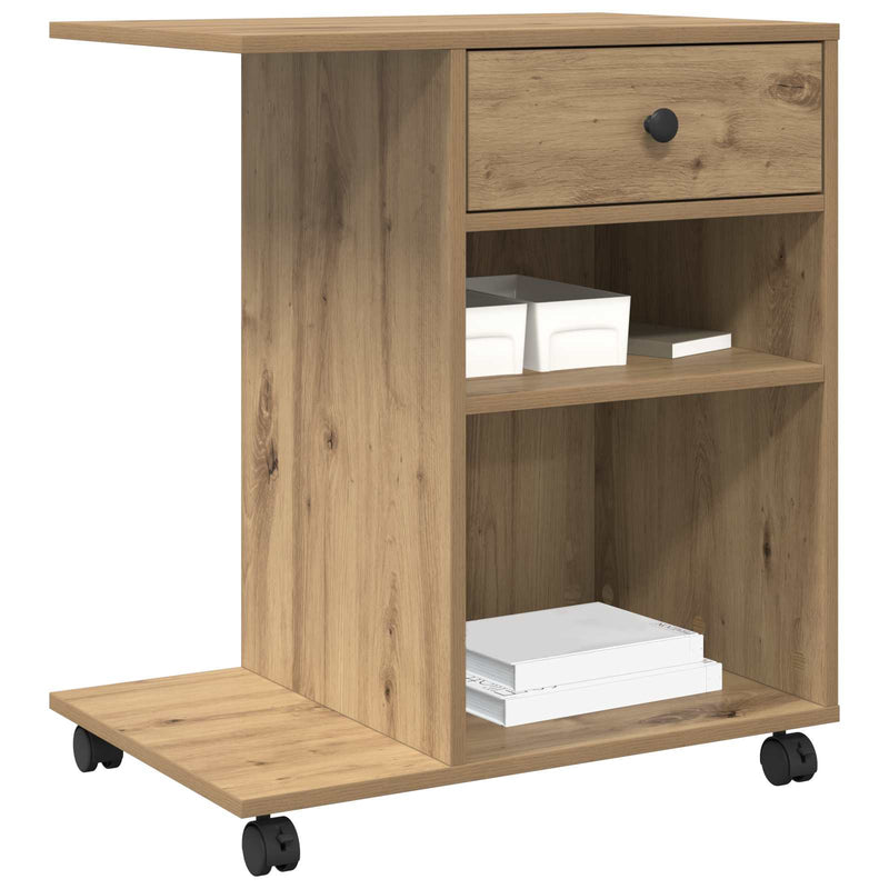 Load image into Gallery viewer, Vidaxl printerstand ambachtelijk eiken 60 x 40 x 68.5 cm bewerkt hout
