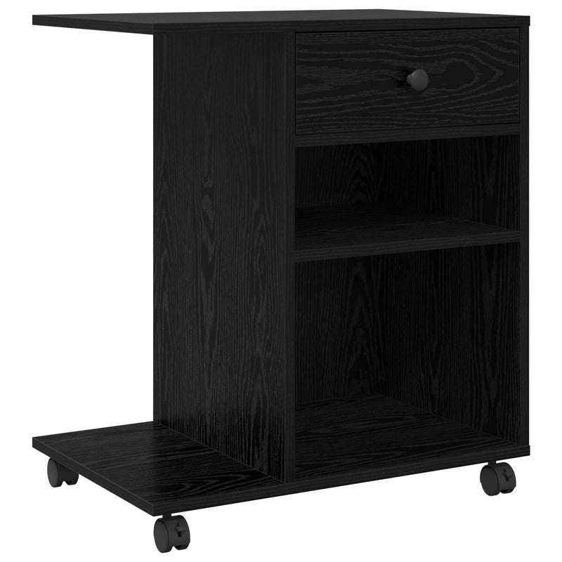 Load image into Gallery viewer, Vidaxl printerstand effen zwart eiken 60 x 40 x 68.5 cm bewerkt hout
