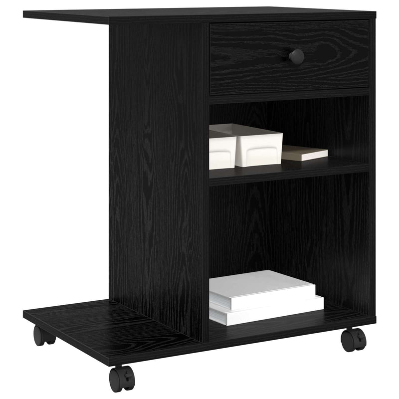 Load image into Gallery viewer, Vidaxl printerstand effen zwart eiken 60 x 40 x 68.5 cm bewerkt hout
