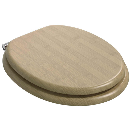 Vidaxl zachte sluit toiletbril lichte bamboekleur 44 x 38 cm mdf-plaat