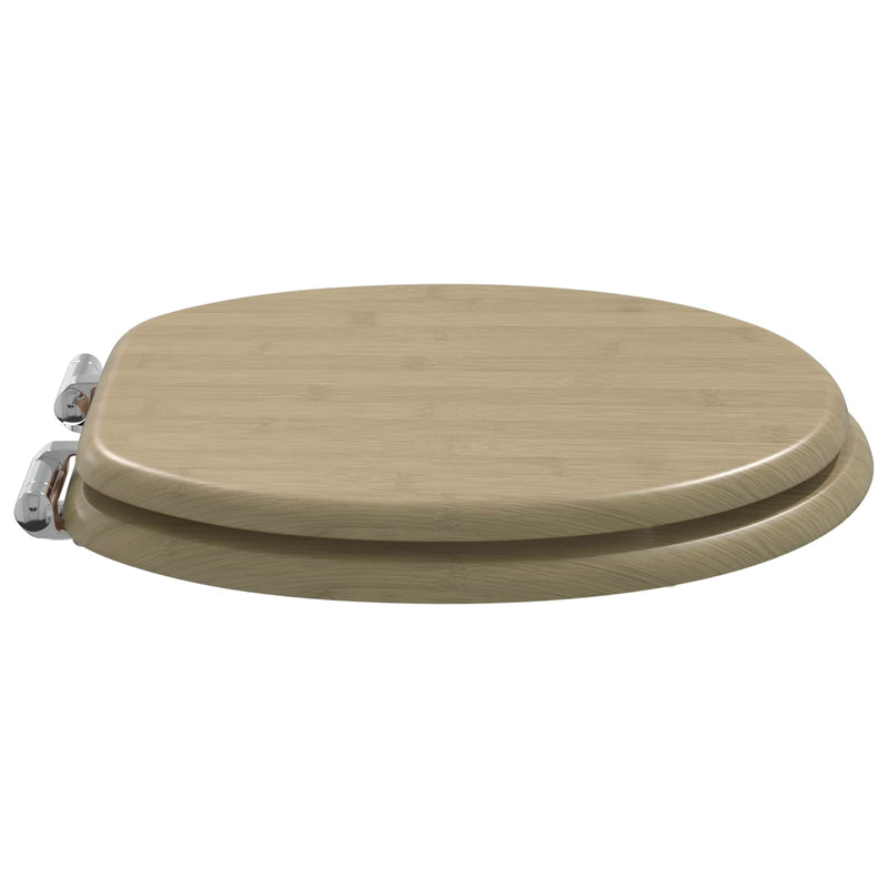Load image into Gallery viewer, Vidaxl zachte sluit toiletbril lichte bamboekleur 44 x 38 cm mdf-plaat
