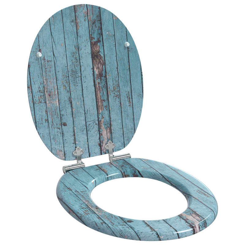 Load image into Gallery viewer, Vidaxl zachte sluit toiletbril blauw 44 x 38 cm mdf-plaat
