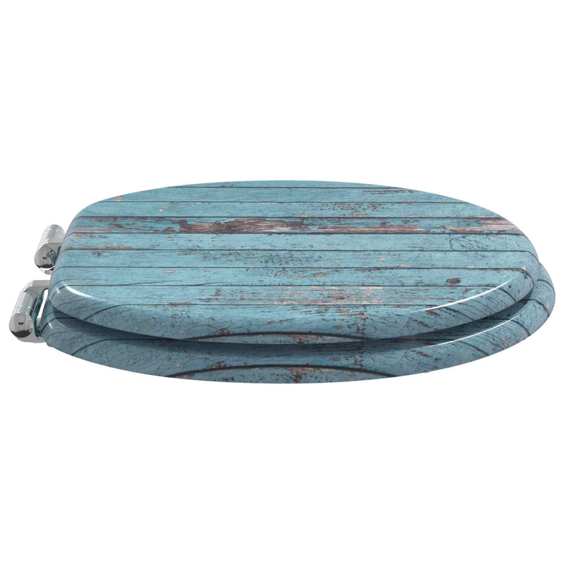 Load image into Gallery viewer, Vidaxl zachte sluit toiletbril blauw 44 x 38 cm mdf-plaat
