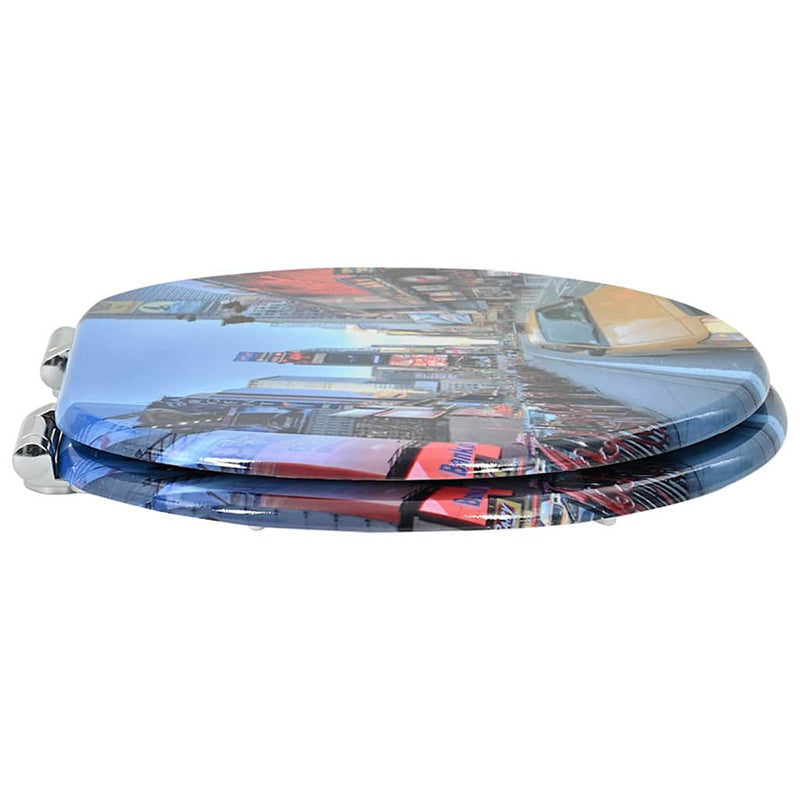 Load image into Gallery viewer, Vidaxl zachte sluit toiletbril multikleur 44 x 38 cm mdf-plaat
