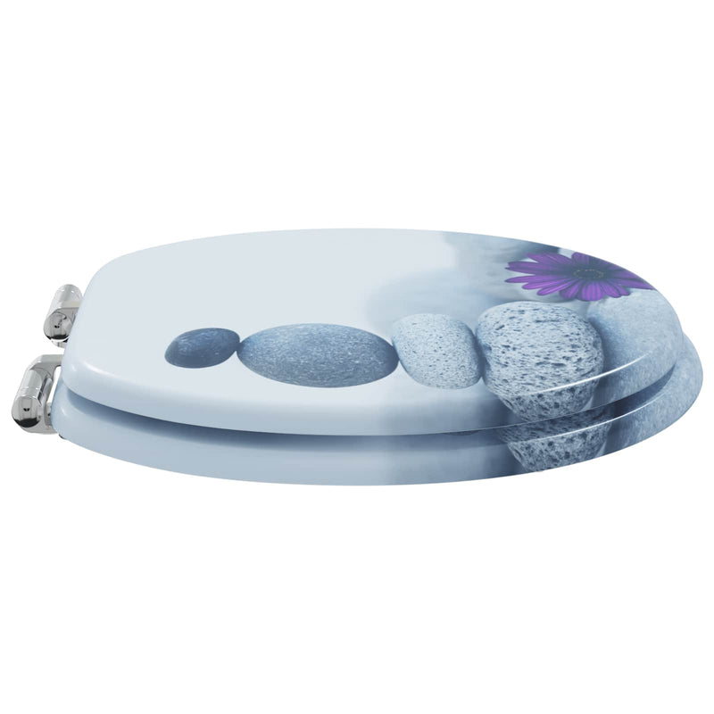 Load image into Gallery viewer, Vidaxl zachte sluit toiletbril grijs 44 x 38 cm mdf-plaat
