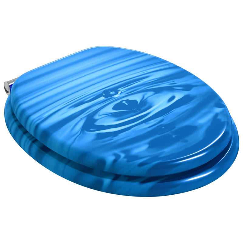 Load image into Gallery viewer, Vidaxl zachte sluit toiletbril blauwe druppel 44 x 38 cm mdf-plaat
