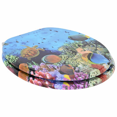 Vidaxl zachte sluit toiletbril diep zee blauw 44 x 38 cm mdf-plaat