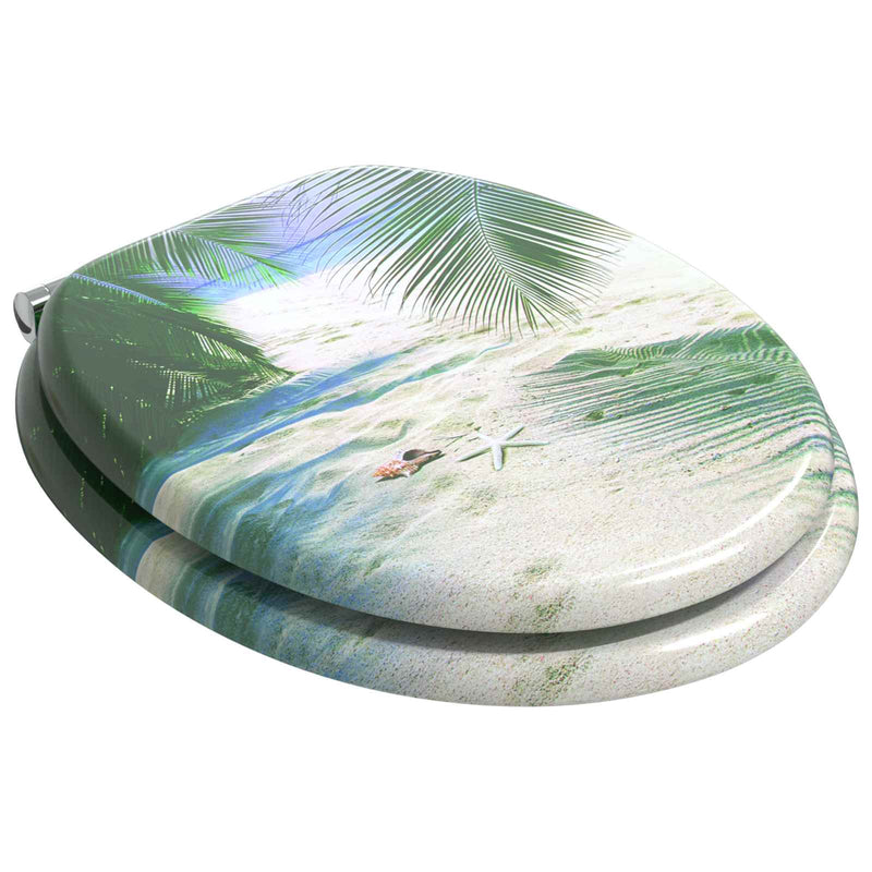 Load image into Gallery viewer, Vidaxl zachte sluit toiletbril groen 44 x 38 cm mdf-plaat
