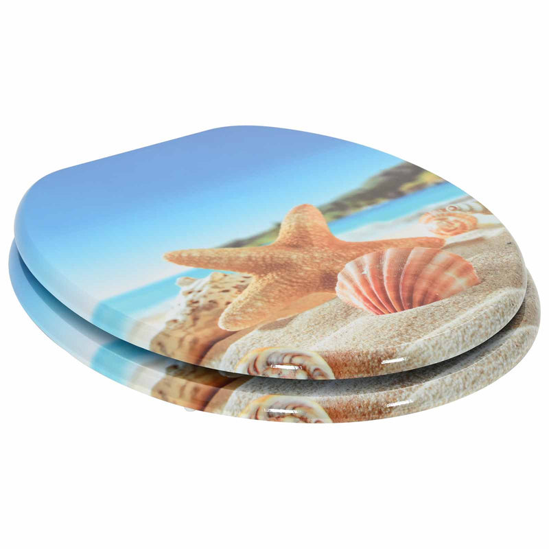 Load image into Gallery viewer, Vidaxl zachte sluit toiletbril lichtblauw 44 x 38 cm mdf-plaat
