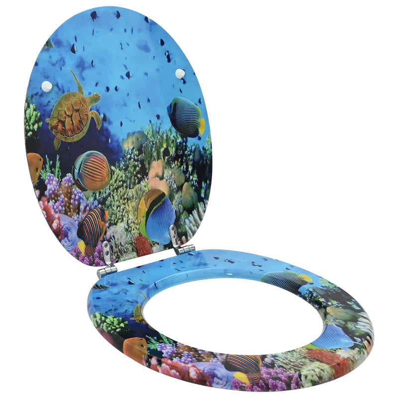 Load image into Gallery viewer, Vidaxl zachte sluit toiletbril diep zee blauw 44 x 38 cm mdf-plaat
