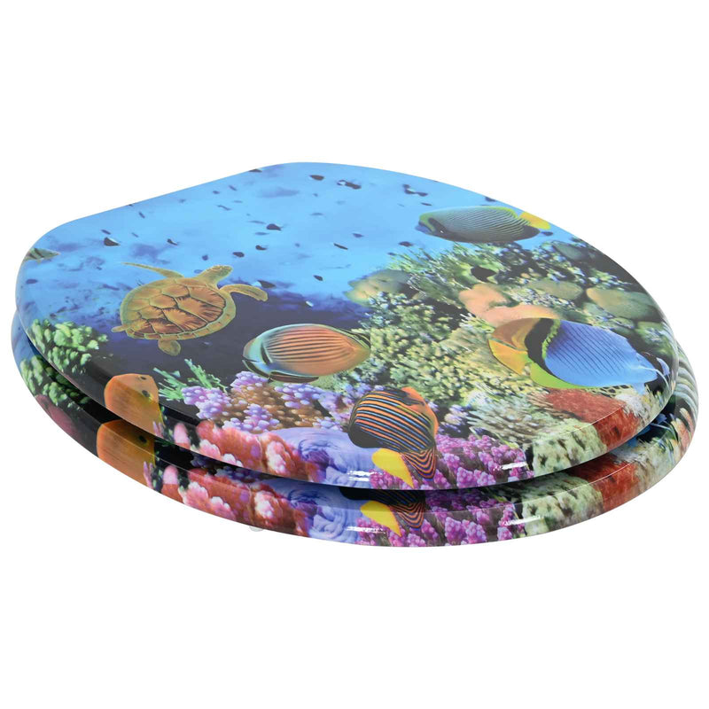 Load image into Gallery viewer, Vidaxl zachte sluit toiletbril diep zee blauw 44 x 38 cm mdf-plaat
