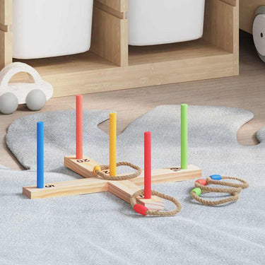 Vidaxl ringgooi spel natuur rood blauw 41 x 41 x 16 cm