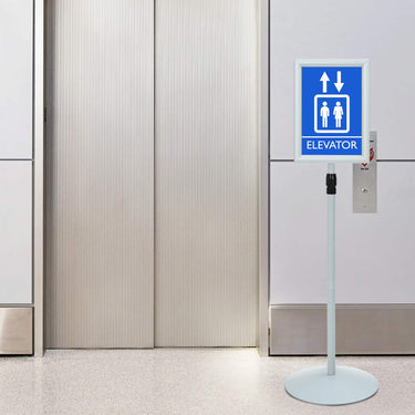 Vidaxl pedestal posterstand zilver 33 x 33 x 123 cm pvc en staal