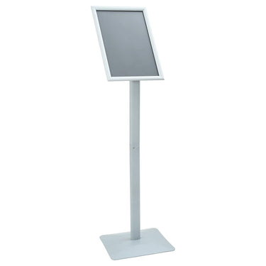 Vidaxl pedestal posterstand zilver 32 x 27 x 119 cm pvc en gietijzer