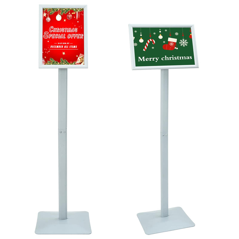 Load image into Gallery viewer, Vidaxl pedestal posterstand zilver 32 x 27 x 119 cm pvc en gietijzer
