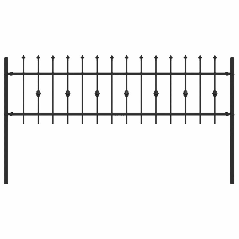 Load image into Gallery viewer, Vidaxl spike fence zwart 200 x 130 cm gepoedercoat staal

