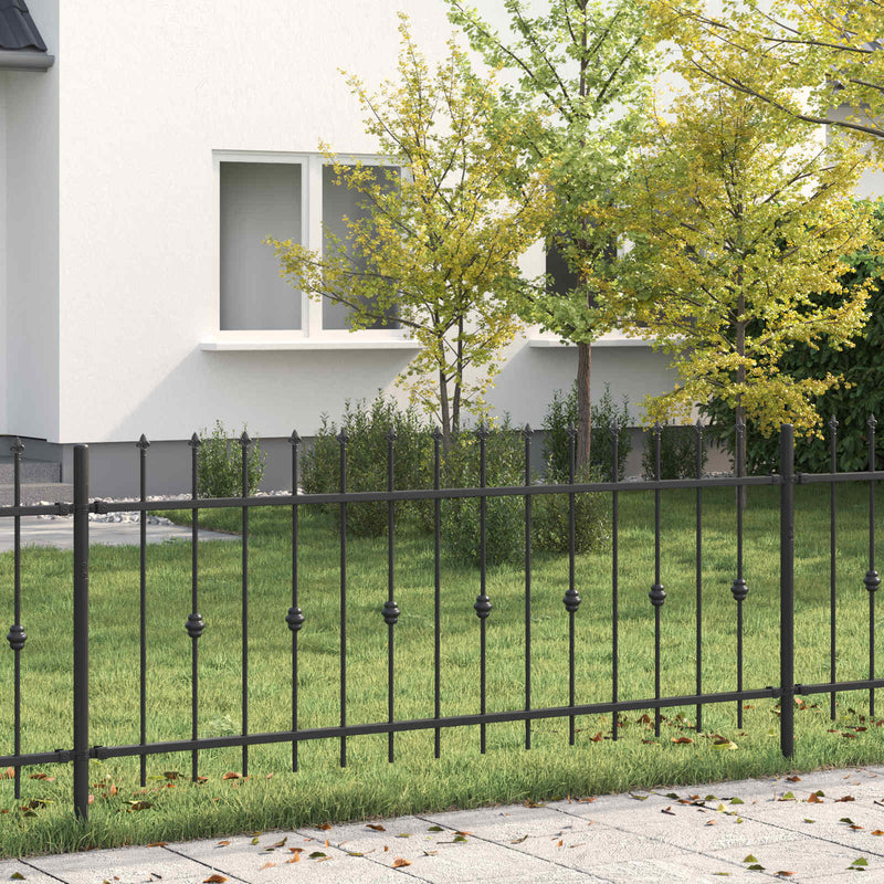 Load image into Gallery viewer, Vidaxl spike fence zwart 200 x 130 cm gepoedercoat staal
