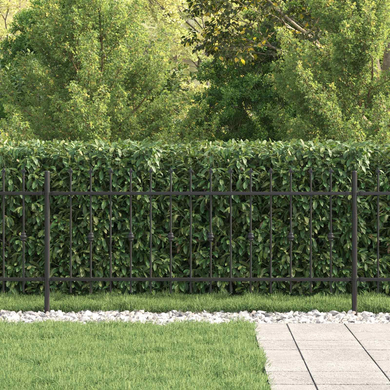 Load image into Gallery viewer, Vidaxl spike fence zwart 200 x 130 cm gepoedercoat staal
