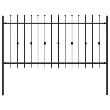Vidaxl spike fence zwart 200 x 150 cm gepoedercoat staal