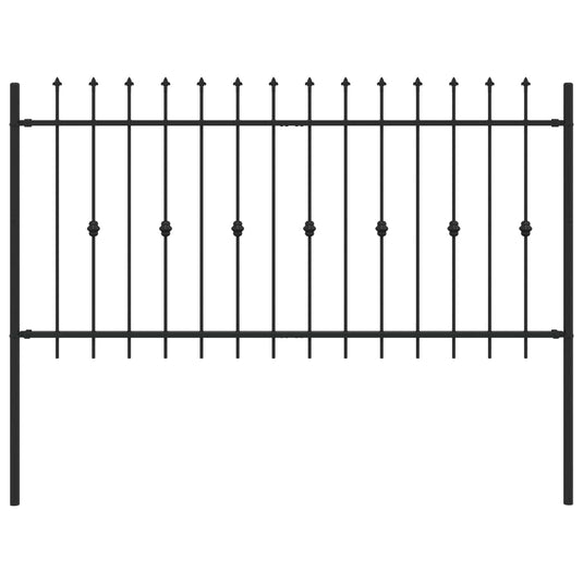 Vidaxl spike fence zwart 200 x 150 cm gepoedercoat staal