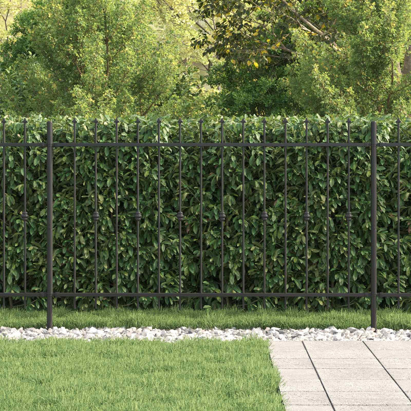 Load image into Gallery viewer, Vidaxl spike fence zwart 200 x 130 cm gepoedercoat staal
