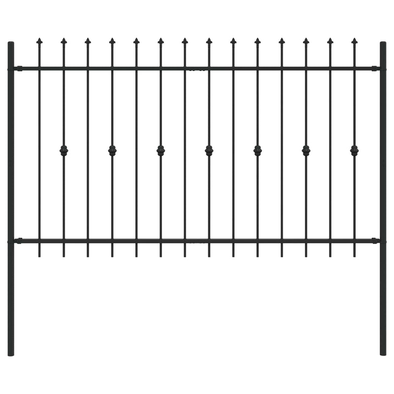 Load image into Gallery viewer, Vidaxl spike fence zwart 200 x 130 cm gepoedercoat staal

