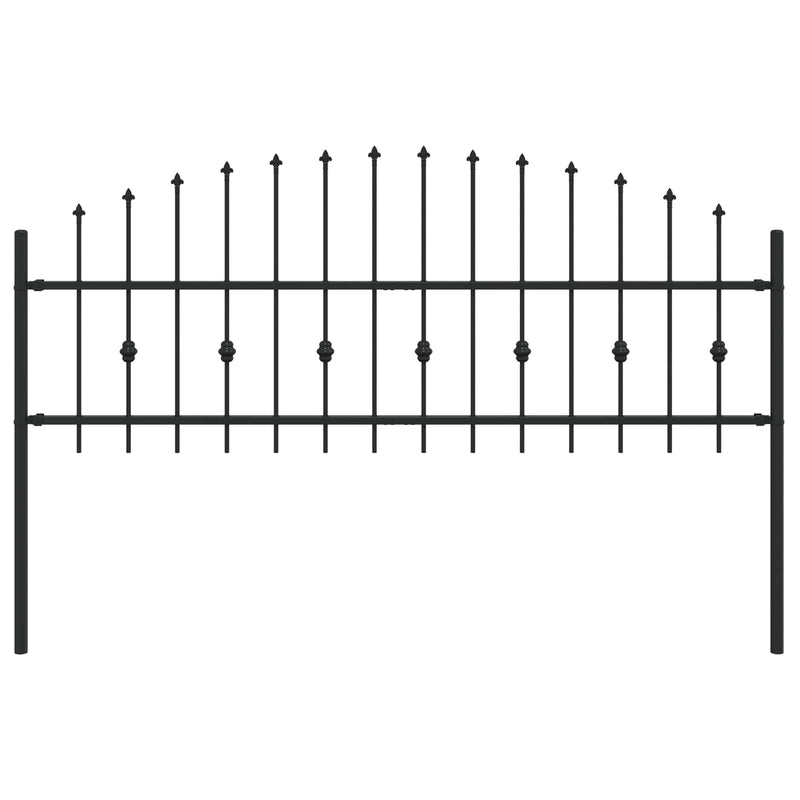 Load image into Gallery viewer, Vidaxl spike fence zwart 200 x 130 cm gepoedercoat staal
