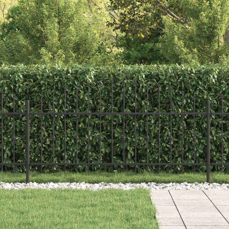 Load image into Gallery viewer, Vidaxl spike fence zwart 200 x 130 cm gepoedercoat staal
