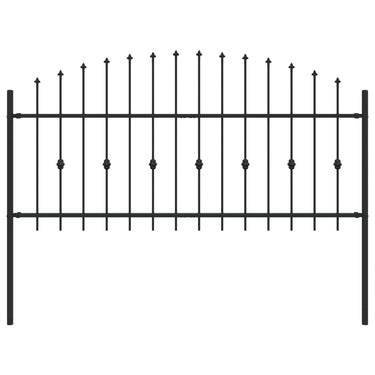 Vidaxl spike fence zwart 200 x 130 cm gepoedercoat staal