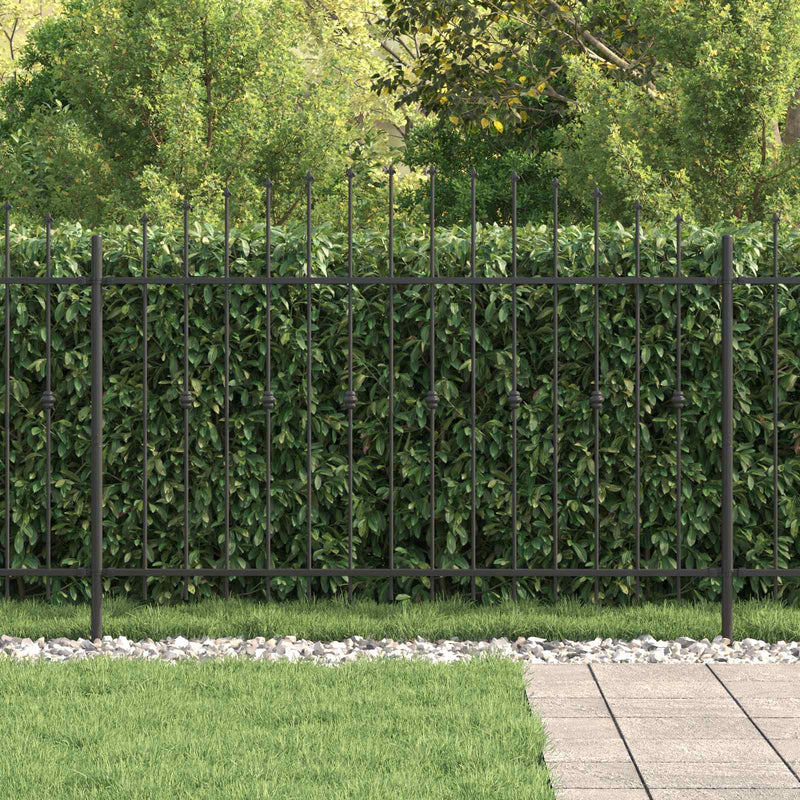 Load image into Gallery viewer, Vidaxl spike fence zwart 200 x 130 cm gepoedercoat staal
