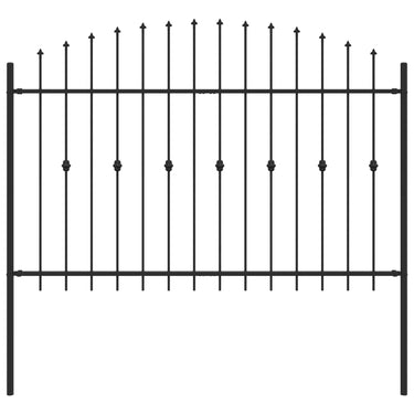 Vidaxl spike fence zwart 200 x 130 cm gepoedercoat staal