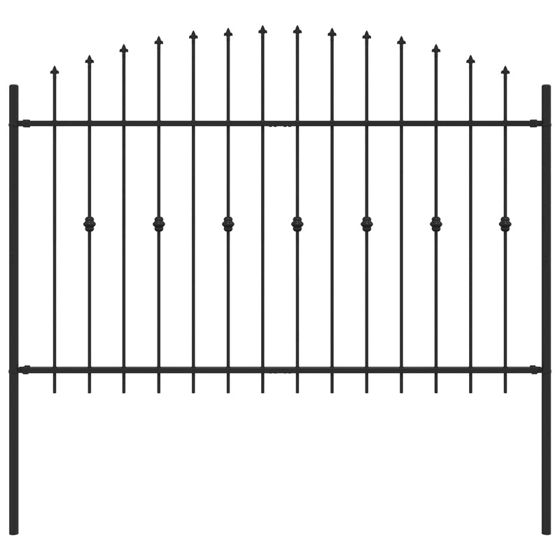 Load image into Gallery viewer, Vidaxl spike fence zwart 200 x 130 cm gepoedercoat staal
