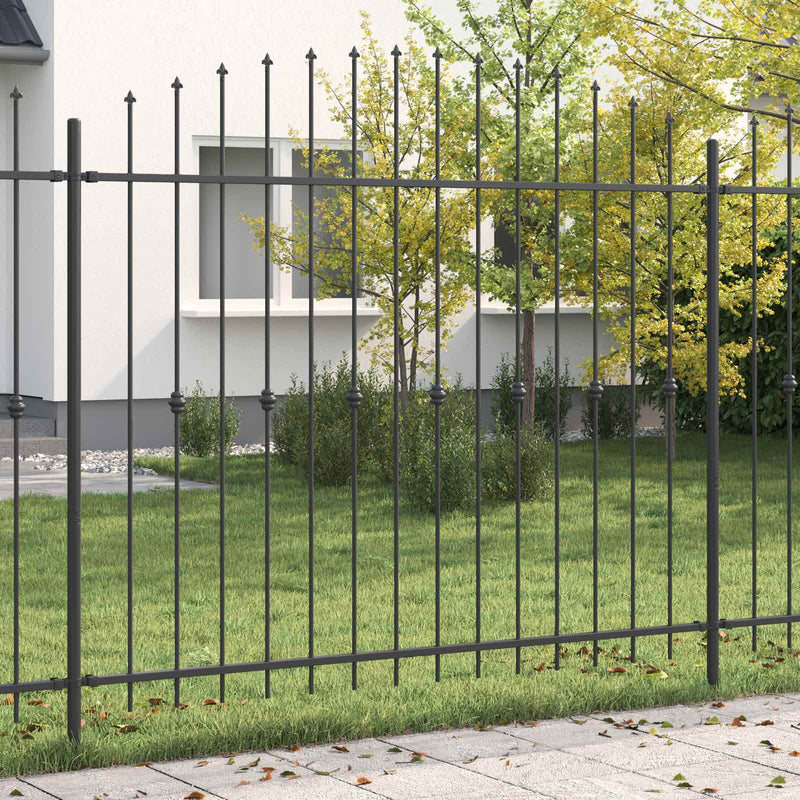 Load image into Gallery viewer, Vidaxl spike fence zwart 200 x 200 cm gepoedercoat staal
