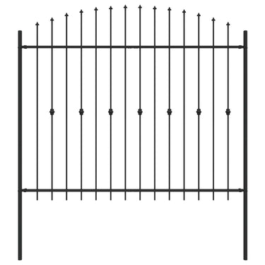 Vidaxl spike fence zwart 200 x 200 cm gepoedercoat staal
