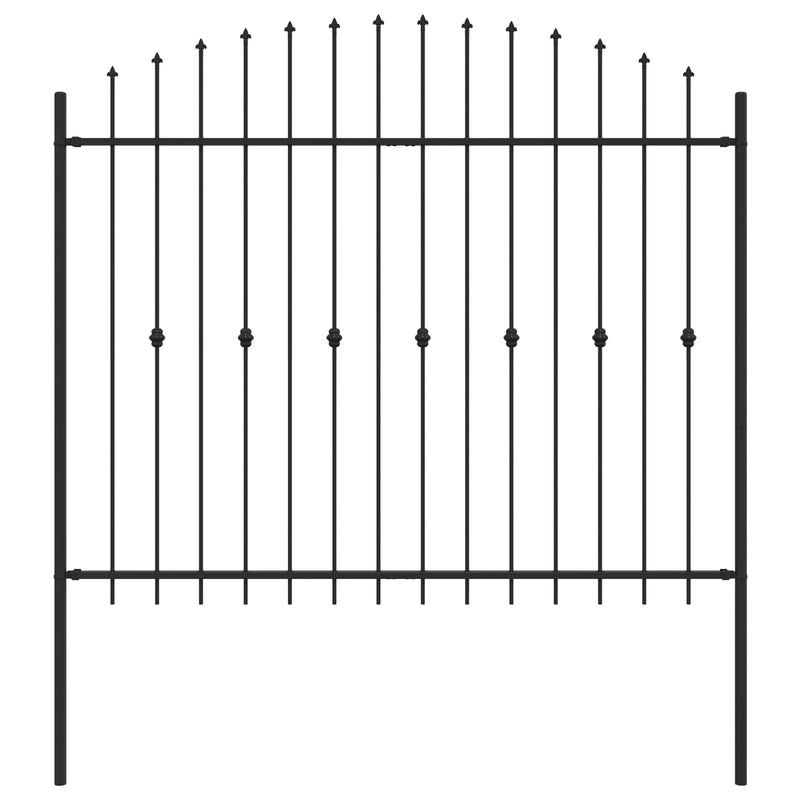 Load image into Gallery viewer, Vidaxl spike fence zwart 200 x 200 cm gepoedercoat staal
