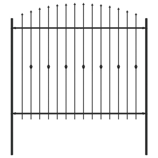 Vidaxl spike fence zwart 200 x 200 cm gepoedercoat staal