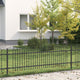 Vidaxl spike boog hek zwart 200 x 130 cm gepoedercoat staal
