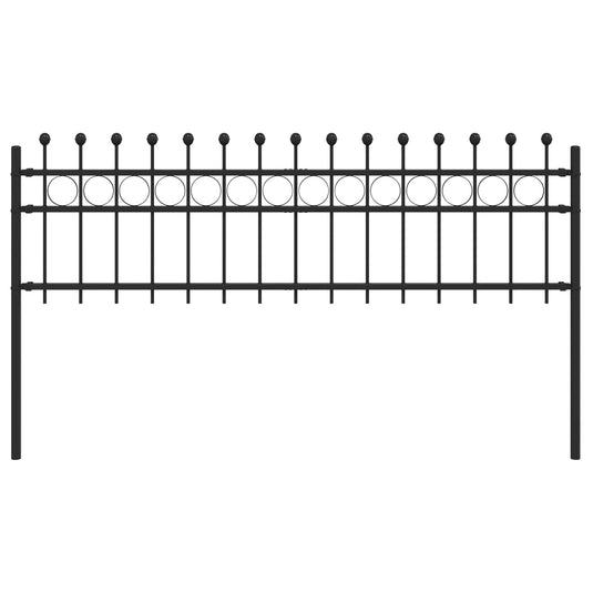Vidaxl ringhek zwart 200 x 130 cm gepoedercoat staal